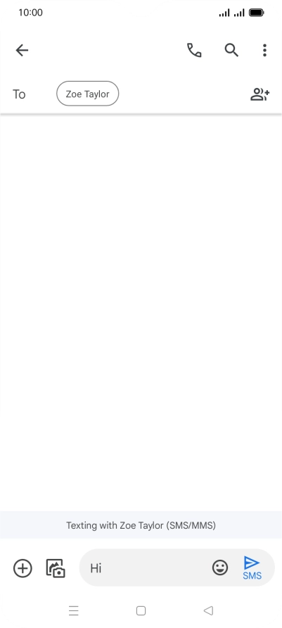 Press the send icon when you've finished your text message.
