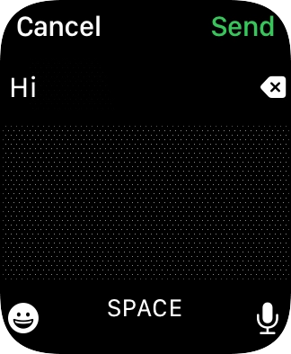 Press the microphone icon and record the message. Press the microphone icon and record the message.
