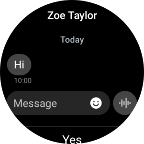 Press the record message icon and follow the instructions on the screen to record and send the required reply.