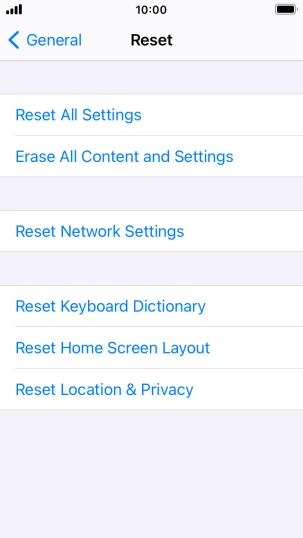 Press Reset All Settings. Press Reset All Settings.