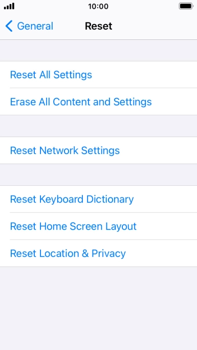 Press Reset All Settings. Press Reset All Settings.