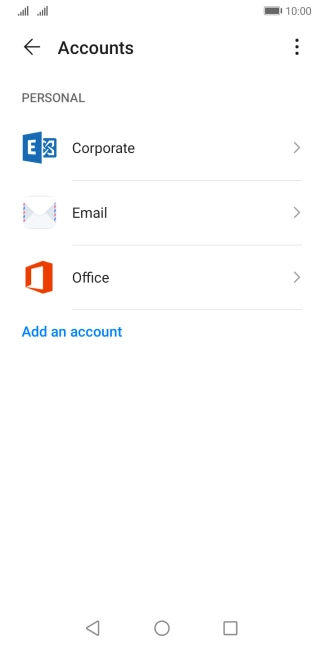 Press the required account type. Press the required account type.
