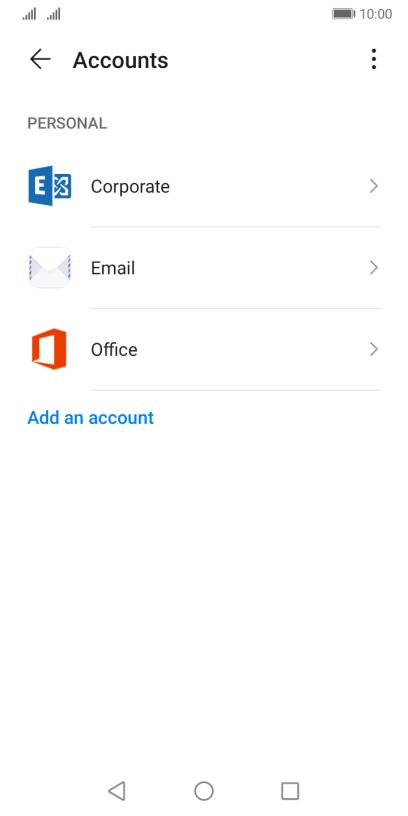 Press the required account type. Press the required account type.