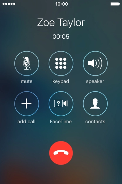 Press the end call icon to end the call and return to the home screen. Press the end call icon to end the call and return to the home screen.