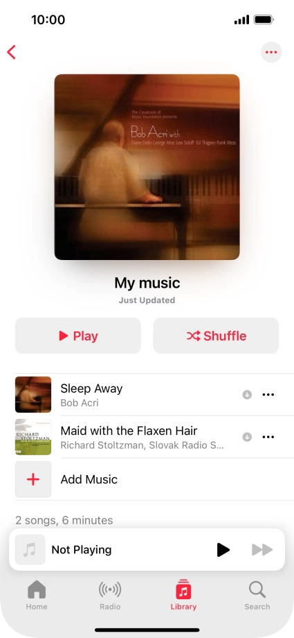 Go to the required category or playlist and press the required audio file.