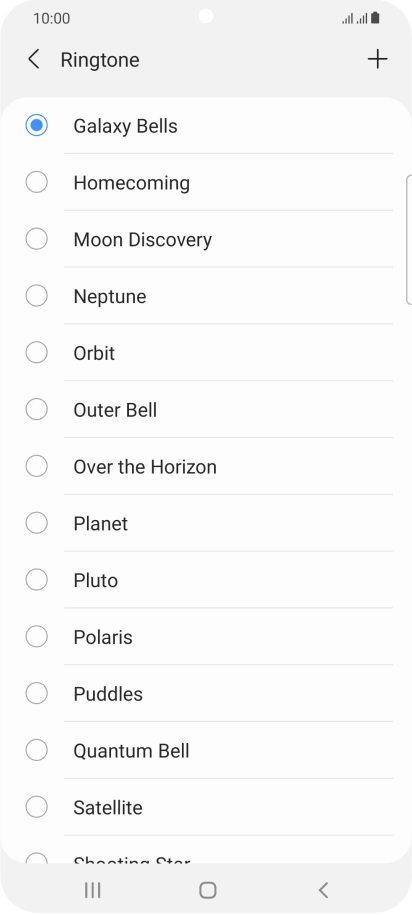 Press the add ring tone icon.