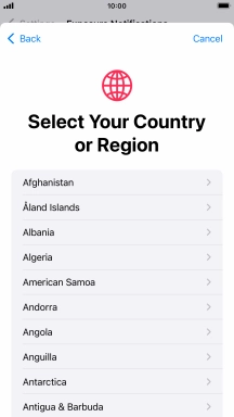 Press the required country.