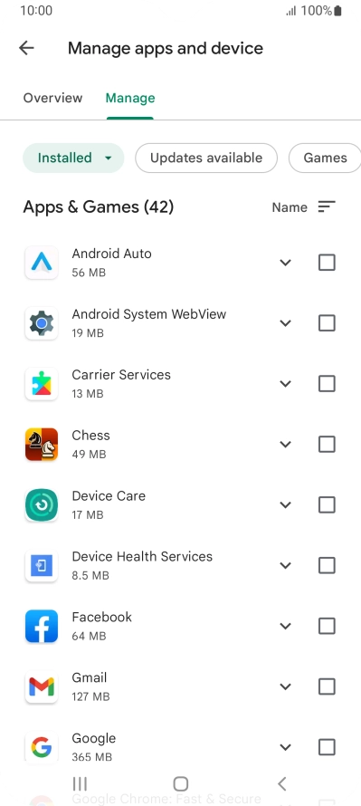 Press the required app. Press the required app.