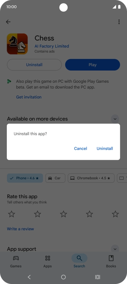 Press Uninstall.