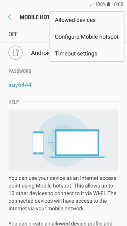 Press Configure Mobile hotspot.