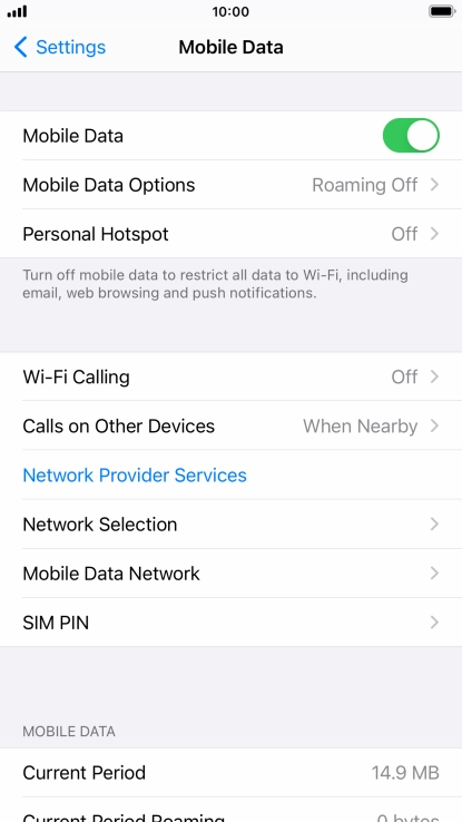 The total data usage is displayed next to Current Period.