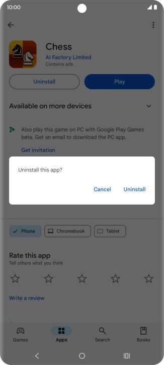 Press Uninstall.