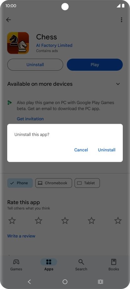 Press Uninstall.