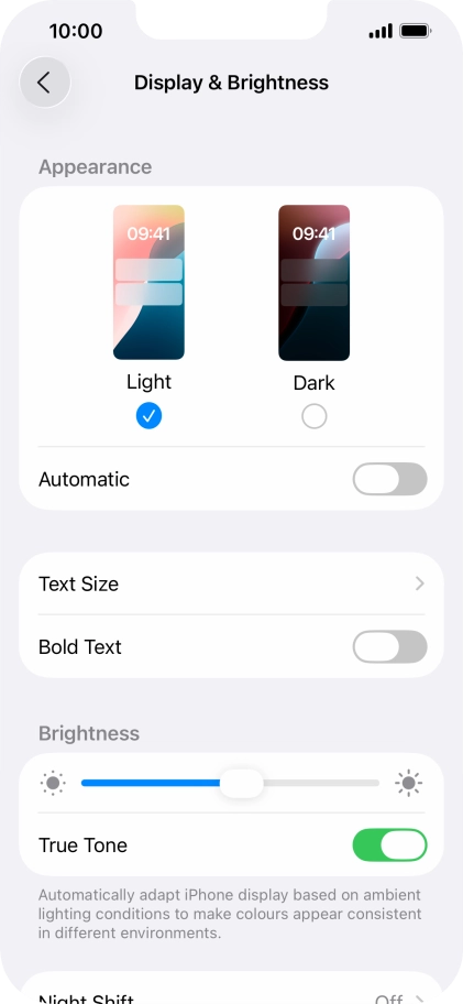 Press Dark.