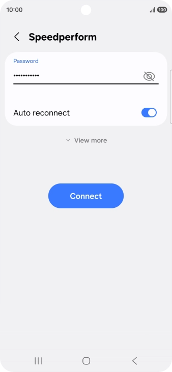 Key in the password for the Wi-Fi network and press Connect. Key in the password for the Wi-Fi network and press Connect.