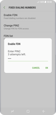 Key in your PIN2 and press OK. Key in your PIN2 and press OK.
