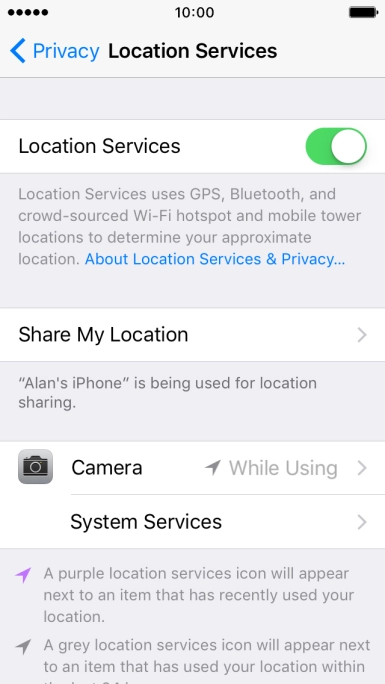 Press the indicator next to 