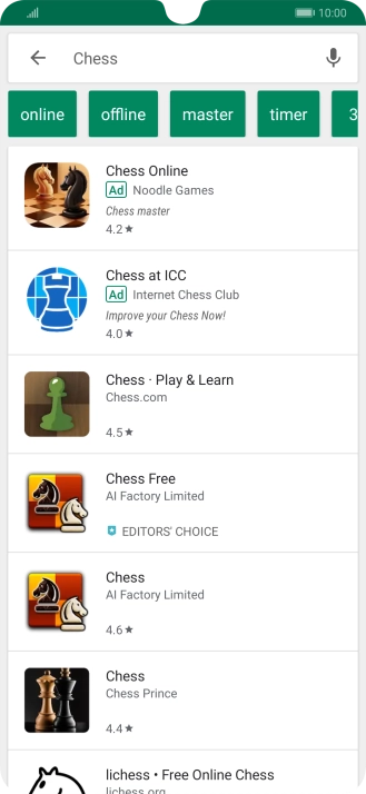 Press the required app. Press the required app.