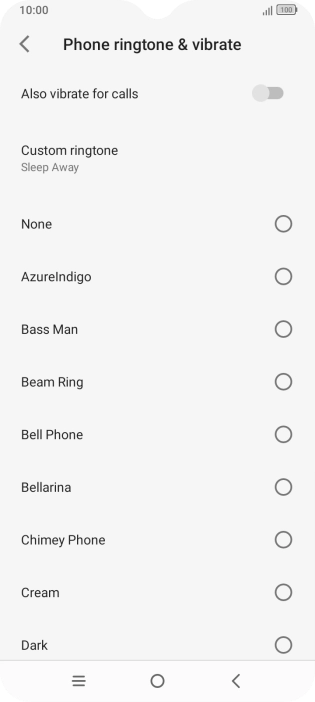 Once you've found a ring tone you like, press the Return key.