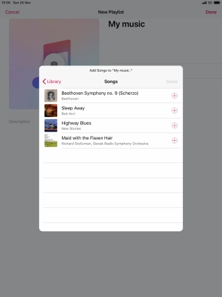 Go to the required category and press the required audio file.