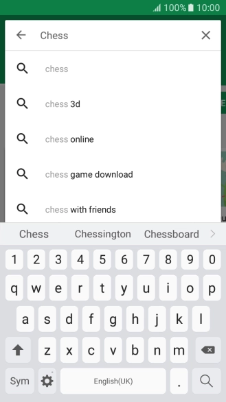 Key in the name or subject of the required app and press the search icon.