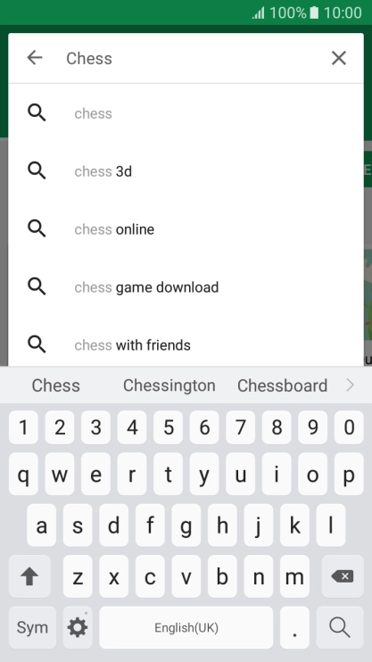 Key in the name or subject of the required app and press the search icon.
