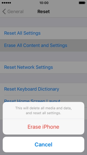 Press Erase iPhone.