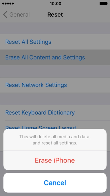 Press Erase iPhone.