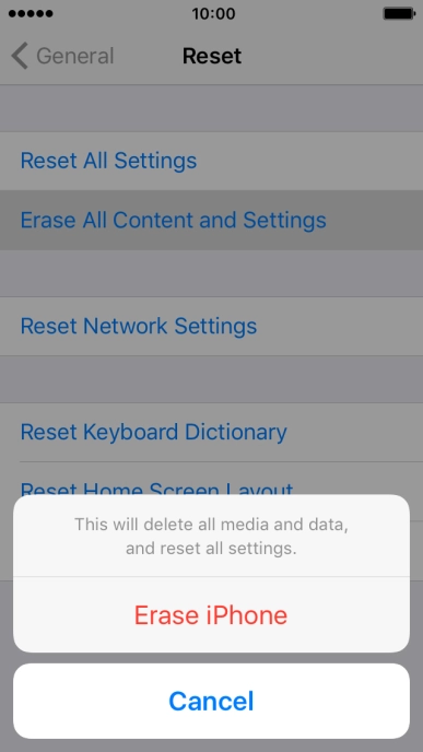 Press Erase iPhone.