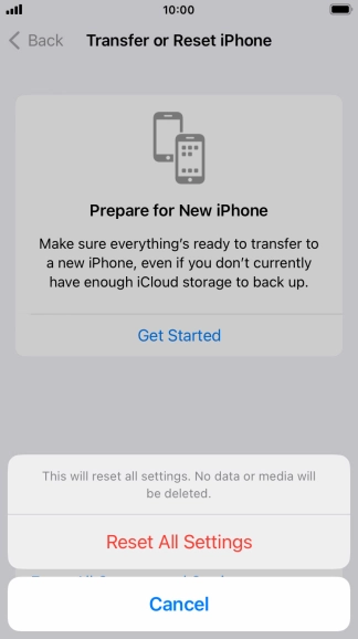 Press Reset All Settings.