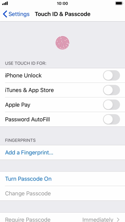 Press Add a Fingerprint... and follow the instructions on the screen to add your fingerprint.