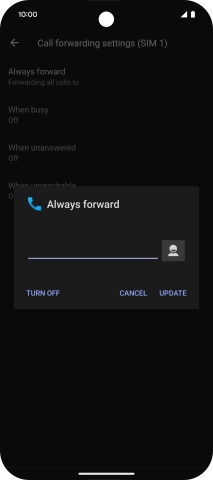Press TURN OFF.