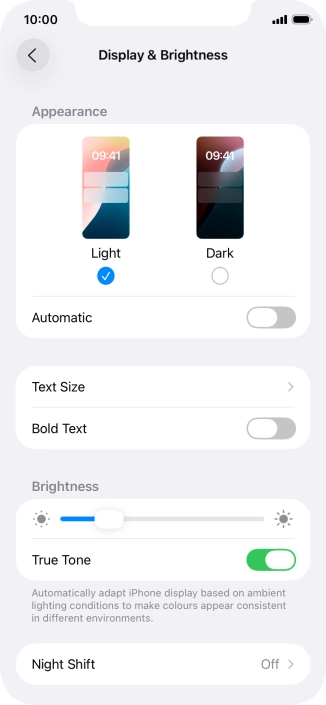 Press Dark.