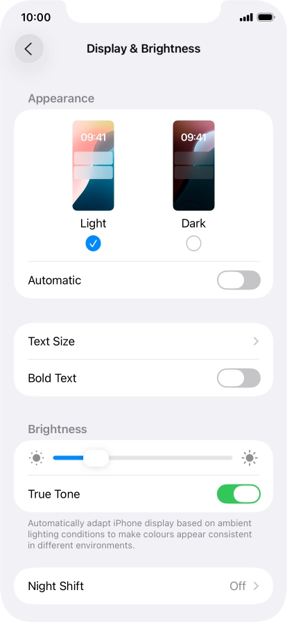 Press Dark.