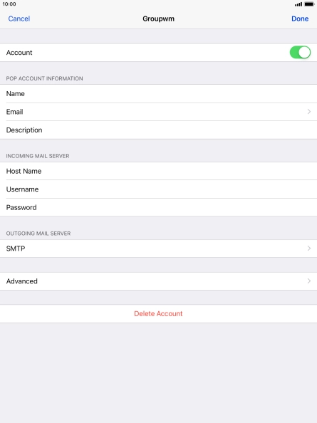 Press SMTP. Press SMTP.