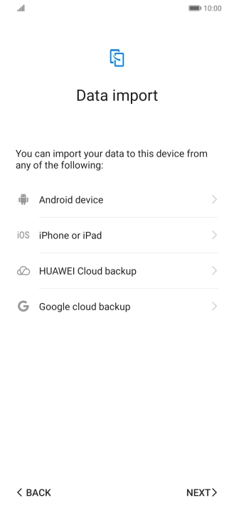 You can transfer the contents of another phone to your phone when it's activated for the first time and after a factory reset. When this screen is displayed, your phone is ready to transfer contents from another phone. You can transfer the contents of another phone to your phone when it's activated for the first time and after a factory reset. When this screen is displayed, your phone is ready to transfer contents from another phone.
