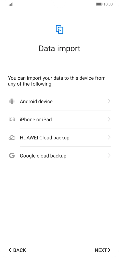 You can transfer the contents of another phone to your phone when it's activated for the first time and after a factory reset. When this screen is displayed, your phone is ready to transfer contents from another phone. You can transfer the contents of another phone to your phone when it's activated for the first time and after a factory reset. When this screen is displayed, your phone is ready to transfer contents from another phone.