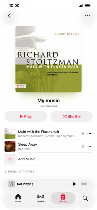 Go to the required category or playlist and press the required audio file.