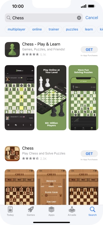 Press the required app.