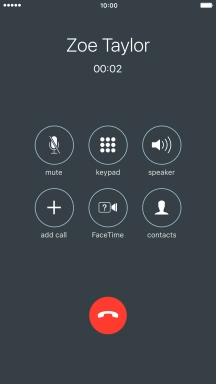 Press the end call icon. Press the end call icon.