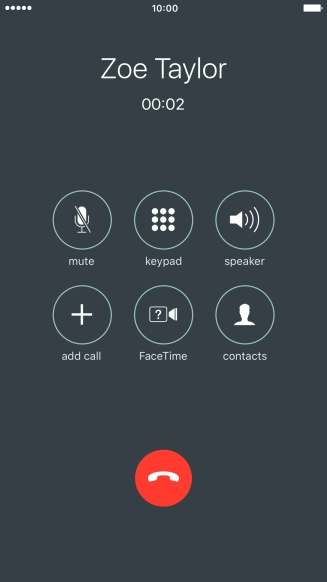 Press the end call icon. Press the end call icon.