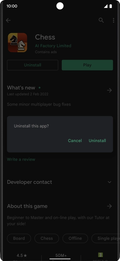 Press Uninstall.