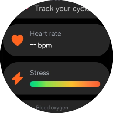 Press Heart rate. Press Heart rate.
