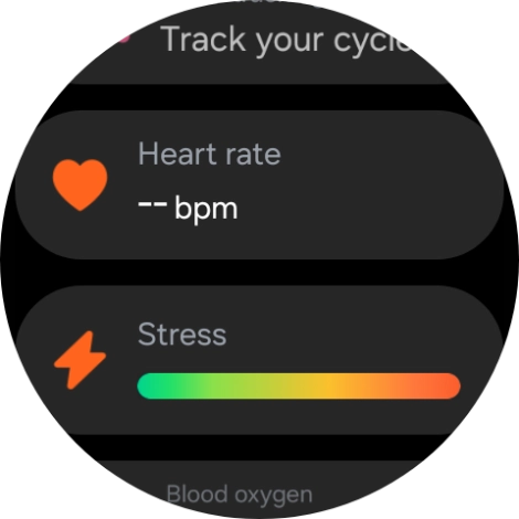 Press Heart rate. Press Heart rate.