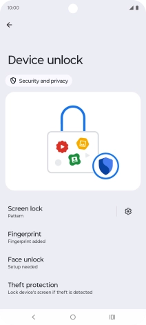 Press Screen lock and key in the additional phone lock code you created earlier.