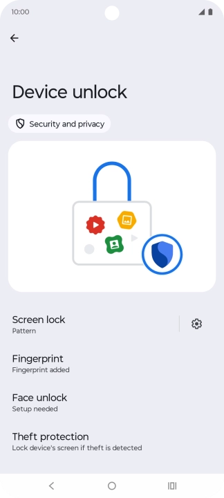 Press Screen lock and key in the additional phone lock code you created earlier.