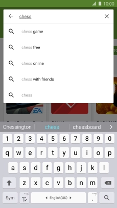 Key in the name or subject of the required app and press the search icon.