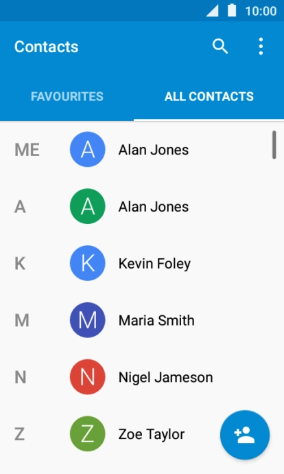 Press the add contact icon. Press the add contact icon.