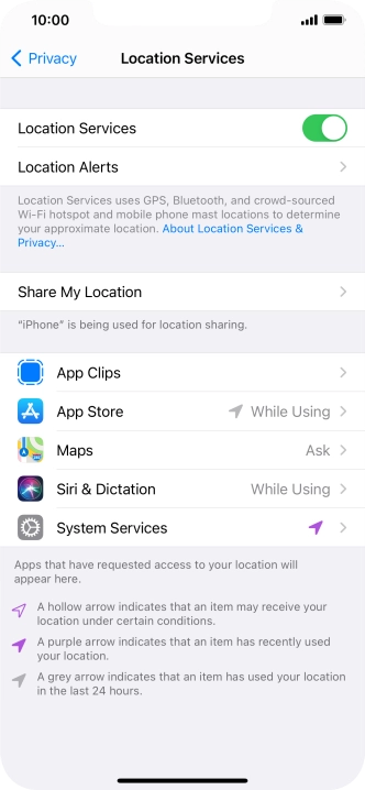 Press the required app.