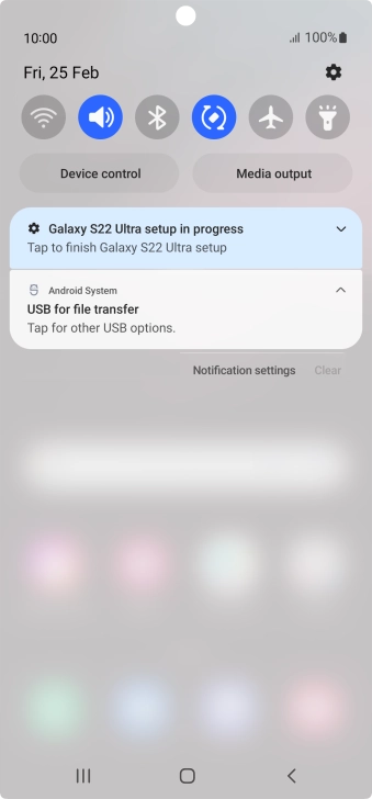 Press Tap for other USB options..